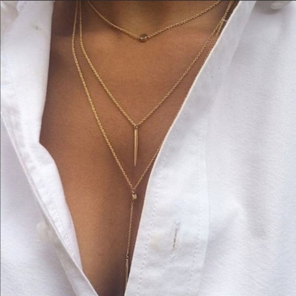 GOLDEN THREADS 3 LAYER GOLD DAINTY CHOKER - Picture 3 of 5